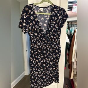 Ruched dress black floral
